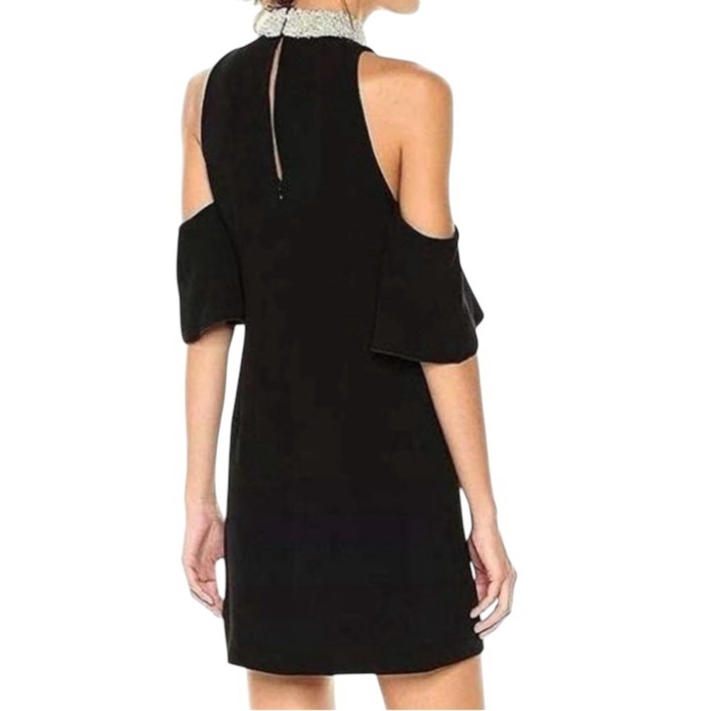 NWT Rachel Zoe Bixley Cold Shoulder Embellished Collar Dress in Black - Size 0 - Picture 5 of 8